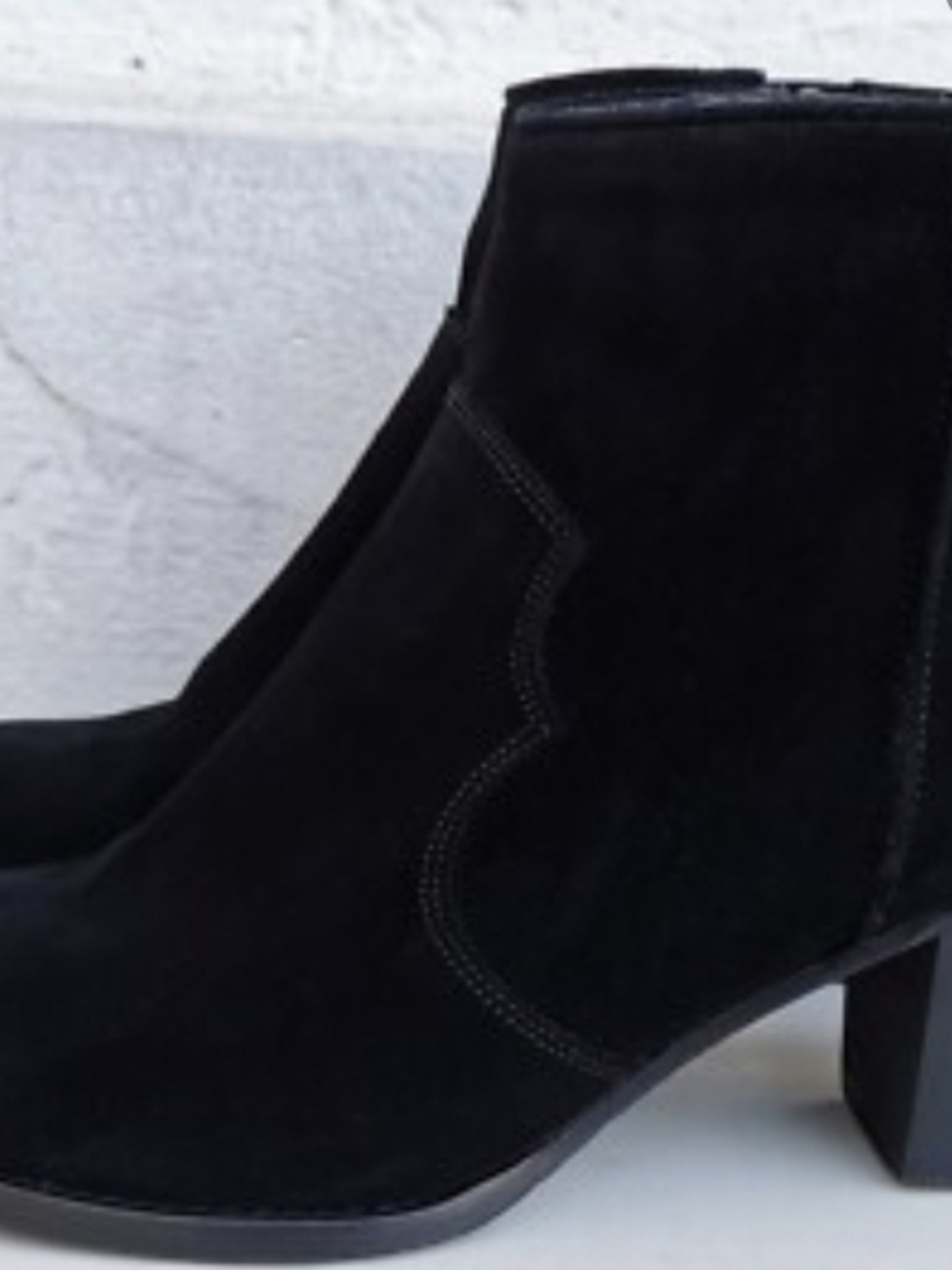 Women’s Black Suede Ankle Boots - Classic Heel